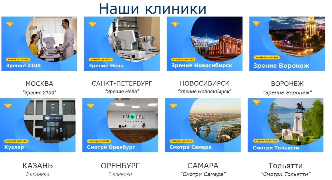 профессиональные клиники по лазерной коррекции