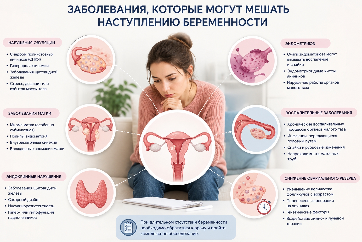 Какие заболевания могут мешать наступлению беременности