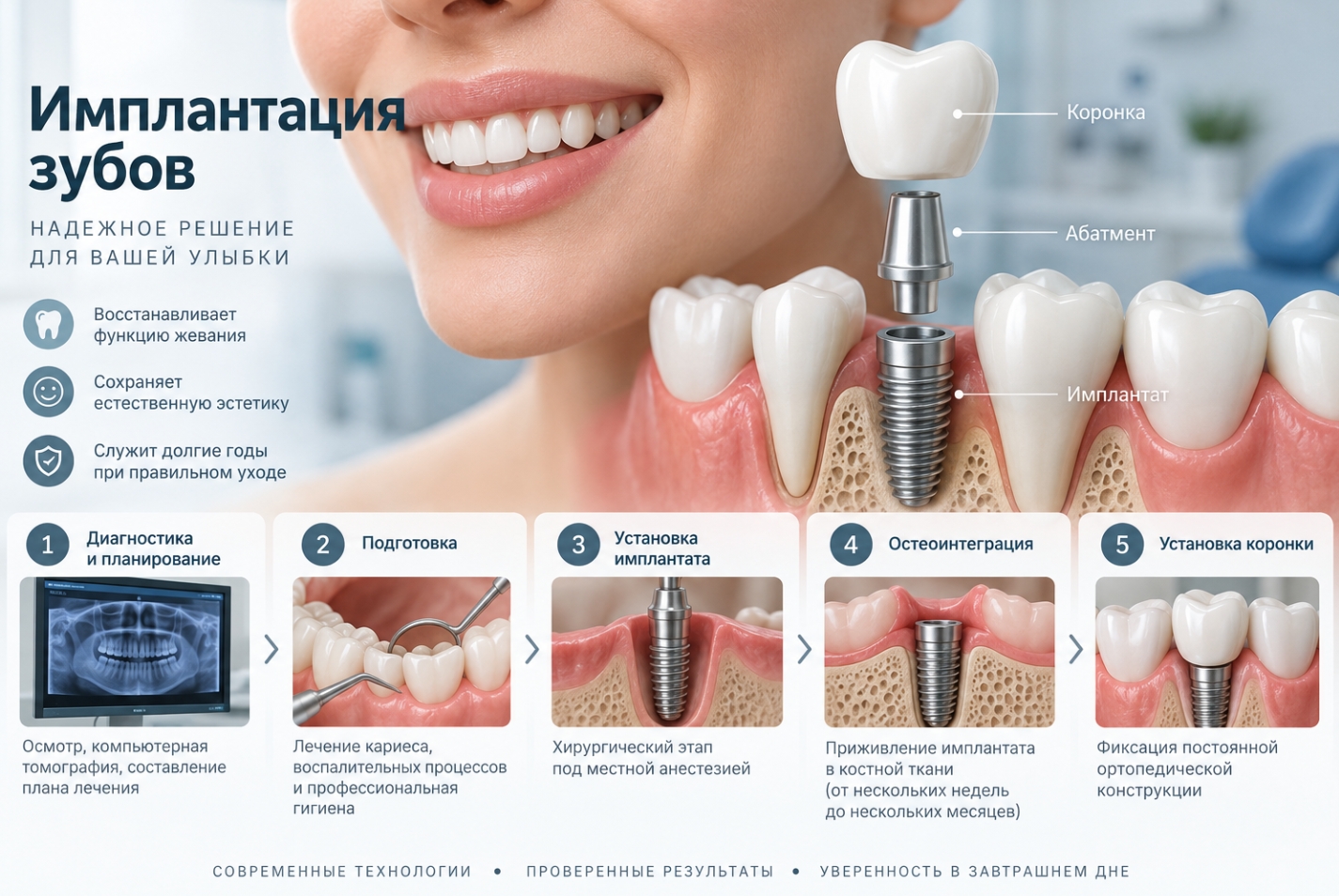 Что такое имплантация зубов и как она проводится