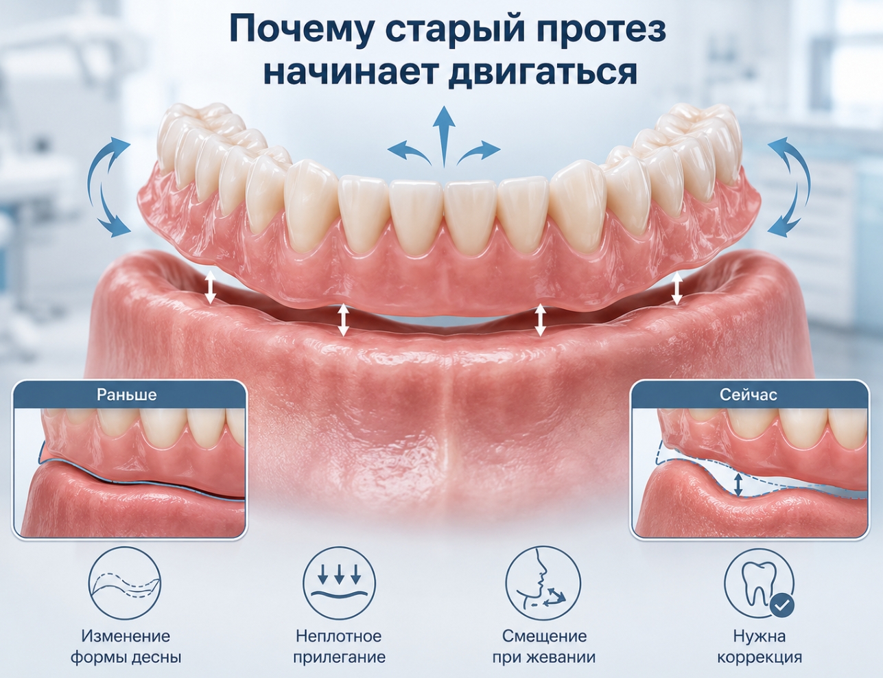 Почему старый протез начинает двигаться