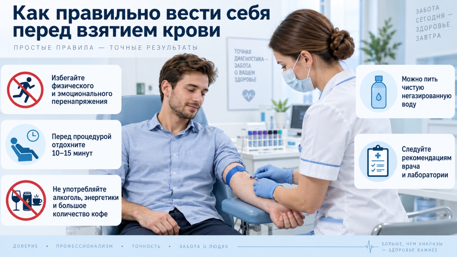 Как правильно вести себя перед взятием крови