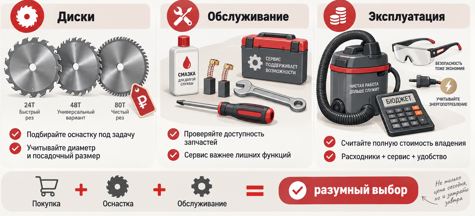Учитывайте стоимость дисков, обслуживания и эксплуатации